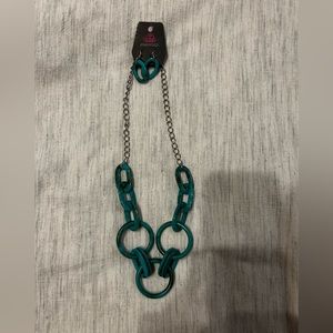 Teal Fashion Jewelry (necklace and earrings)